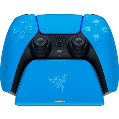 Abbildung von Razer Schnellladestation für PS5 Wireless Controller (Schnellladung , Gebogenes Schalen Design Einhändige Bedienung, Aufladen per USB) Blau