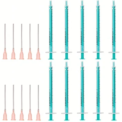Abbildung von MedixX 10 Stück Spritzen Set mit stumpfer Nadel verschiedene Größen für Hobby und Heimwerk einzeln steril verpackt (10x 1ml Spritze &amp; 10x Kanüle)