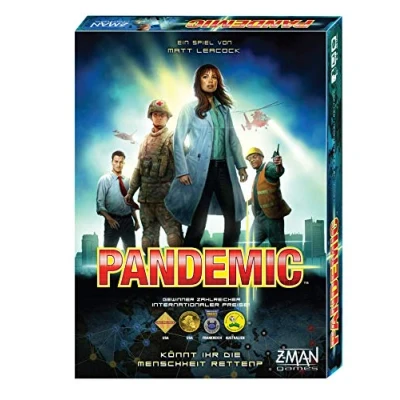 Abbildung von ZMan, UNBOX NOW, Pandemic, Grundspiel, Kennerspiel, Nominiert zum Spiel des Jahres 2009, 2 4 Spieler, Ab 8+ Jahren, 45+ Minuten, Deutsch