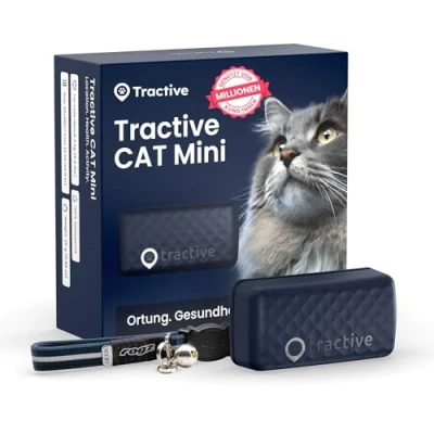 Abbildung von Tractive CAT Mini GPS Tracker für Katzen, Marktführer, Live Ortung, Positionsverlauf, Gesundheitswarnungen, Aktivitätstracking, Halsband inkludiert