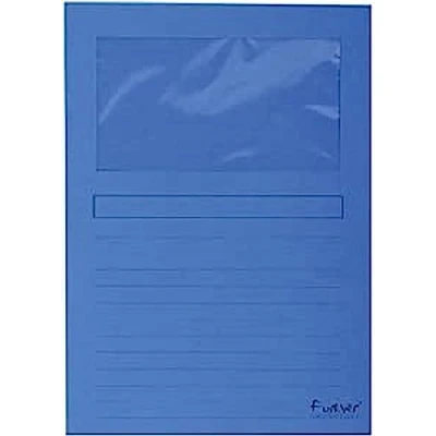 Abbildung von Exacompta 50102E Fenstermappen Packung, 100 Stück, mit Organisationsdruck aus Recycling Karton 120 g, forever, Din A4, dunkelblau