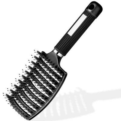 Abbildung von Haarbürste Haarstyling Bürste für Lange Feine Dicke Lockige Haare ohne Ziepen, Profi Entwirrungsbürste Griff, Wildschweinborsten detangler kinder entwirrburste damen herren entwirren