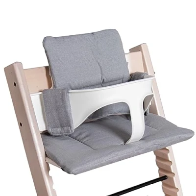 Abbildung von Hoppediz Hochstuhl Sitzkissen Set, passend für Stokke Tripp Trapp, 2 teilig, 100% Bio Baumwolle, Design Lanzarote