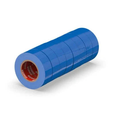 Abbildung von ERKO Isolierband Blau 19mm x 20m PVC Set 8 Stück Elektrische Leitungen Reparatur, Hochflexibel mit starker Klebekraft, Chemiebeständig, Wasserfest, Klebeband