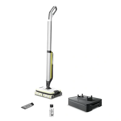 Abbildung von Kärcher Hartbodenreiniger FC 7 Cordless elektrischer und kabelloser Bodenwischer für 135 qm müheloses Reinigen bei nur 71 dB in einem Arbeitsgang, Weiß