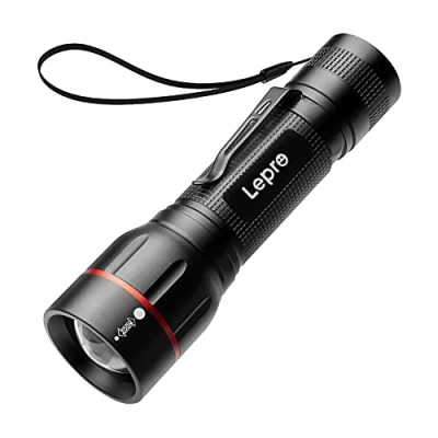 Abbildung von Lepro LED Taschenlampe, LE2050 Extrem Hell Mini Taschenlampen mit Clip, Zoombare Camping batteriebetrieben Flashlight 5 Modi, Wasserdicht Torch Light für Outdoor, Wandern, Geschenk, Notfall