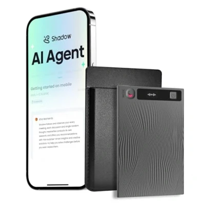 Abbildung von Mobvoi TicNote KI Digitales Diktiergerät, 64 GB Speicher, Notizrekorder mit Hülle, App Steuerung, über 100 Sprachen, Transkribieren, Zusammenfassen AI Shadow,digitaler Audiorekorder Sprachrekorder