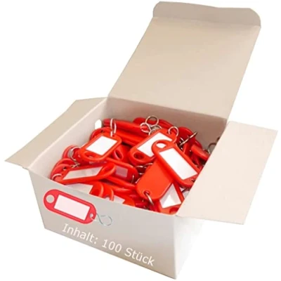 Abbildung von WEDO 262811802 Schlüsselanhänger zum Beschriften rot 100 Stück mit Ring