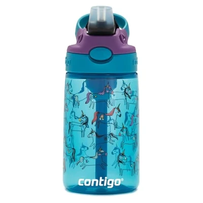 Abbildung von Contigo Kids’ easy Clean AUTOSPOUT Straw water bottle; BPA free, robust 100% leak proof; clean; ideal for daycare, preschool, school and sports; 14 oz