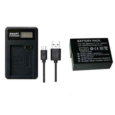 Abbildung von FUGASUN 1 Stück 1800 mAh PAN BLC12 DMW Akku mit LCD Ladegerät für Panasonic Lumix FZ1000, FZ200, FZ300, G5, G6, G7, GH2, DMC GX8