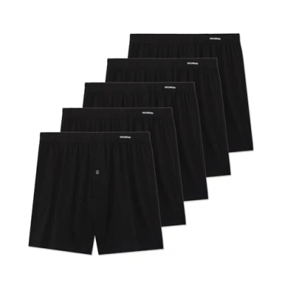 Abbildung von FM London 5er Pack Boxershorts Herren Weit Superweiche Unterhosen für Männer aus 100% Baumwolle, Unifarben mit Knopfverschluss und Komfort Stretch Bund