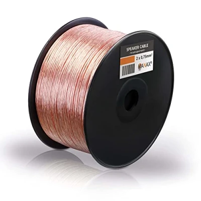 Abbildung von MANAX® 100m Zwillingslitze 2x 0,75mm² transparent Kabel 2 adrig (100m 1 Spule, transparent)