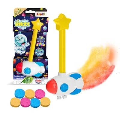 Abbildung von INKEE Wand Rocket Rakete Zauberstab mit Kinder Badebomben, Badekugeln 7 Badefarben für die Badewanne, Erdbeerduft