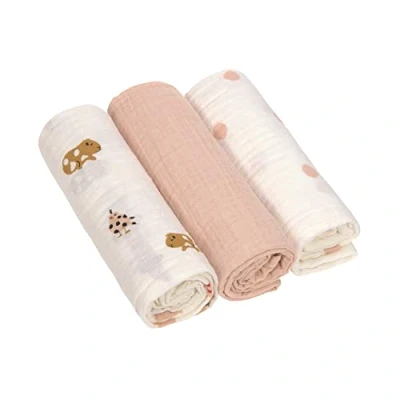 Abbildung von LÄSSIG Baby Puckdecke Spuckdecke Pucktuch Mulltuch 3er Set Baumwolle 85 x cm/Swaddle &amp; Burp Blanket L Little Mateys spicy orange