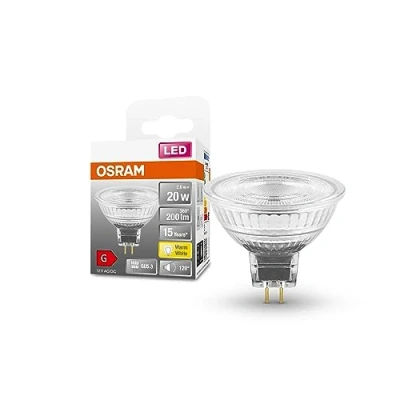 Abbildung von OSRAM Niedervolt LED Reflektorlampen MR16 mit Retrofit Stecksockel, 20 Watts Ersatz, GU5.3, 2700 Kelvin, Glass, 6 er Pack, Dark Gray, 2700k Warmweiß