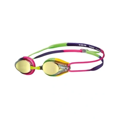 Abbildung von arena Tracks Junior Mirror Anti Fog Wettkampf Schwimmbrille für Kinder, mit UV Schutz, 4 Austauschbaren Nasenstegen, Silikon Dichtungen, F r Kinder