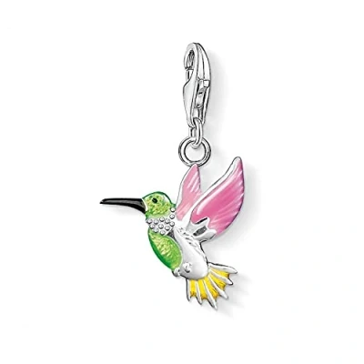 Abbildung von Thomas Sabo 0655 007 7 Kolibri Charm Anhänger Silber grün/pink/gelb emailliert