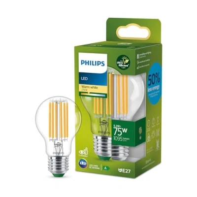 Abbildung von Philips LED Classic ultraeffiziente E27 Lampe (75 W), mit warmweißem Licht, energiesparende langer Nutzlebensdauer, Energieeffizienzklasse A