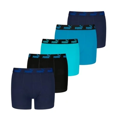 Abbildung von PUMA Boy&#039;s Basic Boxer, Blue Combo, 146/152 (5er Pack)