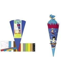 Abbildung von Ursus 9850009 Schultüte Bastelset Pirat, sechseckig, Höhe ca. 68 cm, Duchmesser 20 inklusive Bastelanleitung und Vorlagebogen, zum Selbstbasteln, ideal für die Einschuluung