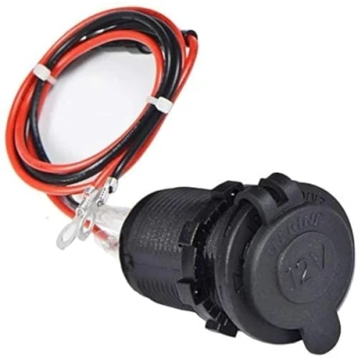 Abbildung von Zigarettenanzünder, Enisina Wasserdicht Marine Grade 12V / 24V Gleichstrom Feuerzeugsteckdose Steckdose für Boot Motorrad Auto, mit 0,6m Anschlusskabel