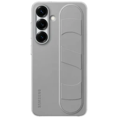 Abbildung von Samsung Standing Grip Silikon Back Cover Grau Galaxy S25