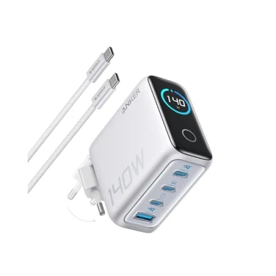 Abbildung von 140W USB C Ladegerät, Anker Laptop 4 Port Multi Geräte Schnellladeleistung, Fortschrittliches GaN Netzteil, Touch Control, Kompatibel mit MacBook, iPhone 16/15/14, Samsung, Pixel und mehr
