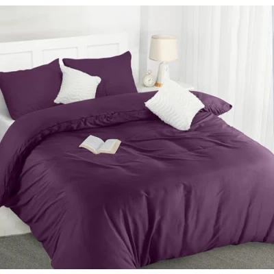 Abbildung von Utopia Bedding Bettwäsche 200x200 Set Mikrofaser Bettbezug cm + 2 Kissenbezüge 50x75 Lila