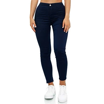 Abbildung von Elara Damen Jeans High Waist Slim Fit Chunkyrayan JS710 3 Blau 36 (S)