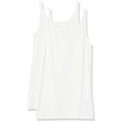 Abbildung von Amazon Essentials Damen Schmal geschnittenes Tanktop mit dünnem Trägern, 2er Pack, Weiß, XS