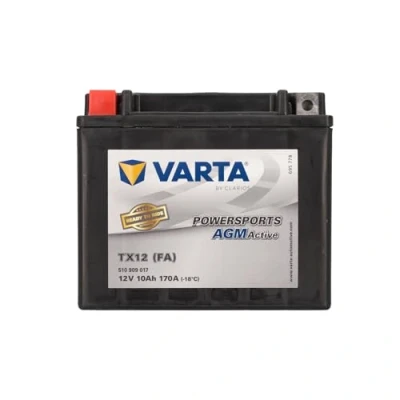 Abbildung von VARTA Motorradbatterie 10 Ah / 170 A Powersports Active AGM Lange Lebensdauer, vorgeladen, wartungsfrei, geeignet für Motorräder, Motorroller, Quads, Jetskis und Schneemobile, schwarz