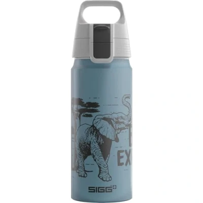 Abbildung von SIGG Alu Trinkflasche Kinder WMB ONE Brave Elefant Für Kohlensäurehaltige Getränke Geeignet Auslaufsicher Federleicht BPA frei ClimatePartner Zertifiziert Sport &amp; Schule Blau 0,6L