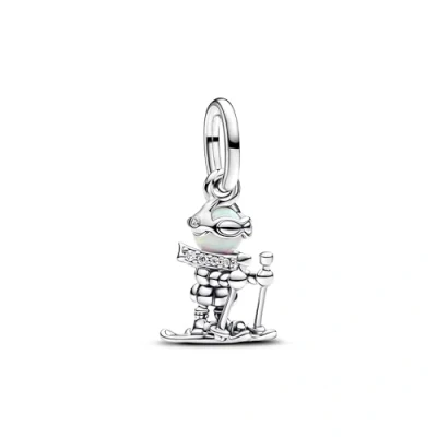 Abbildung von Pandora Skieur EN AVEC Opale CRÉÉE Laboratoire ET Zircone Cubique Transparente Anhänger, Damen, Größe: One Size, Argenté