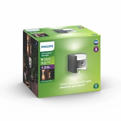 Abbildung von Philips Grass LED Außenwandlampe anthrazit Sensor