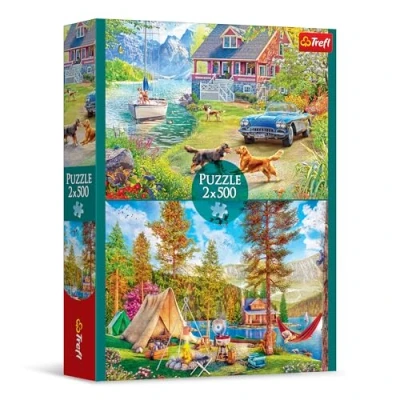 Abbildung von Trefl 37497 2in1: Sommerentspannung 2 x 500 Teile Set aus Zwei Puzzles, DIY, kreative Unterhaltung, für Erwachsene und Kinder ab 10 Jahren, Mehrfarbig