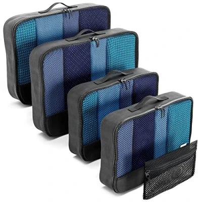 Abbildung von Einfach zu organisierende Packtaschen für Koffer Medium/Large Kleiderlagerung mit Reisewürfeln ein Kleidertaschen Koffer. OW Travel zubehör Organizer Set Suitcase Packing