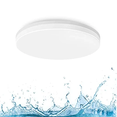 Abbildung von LVWIT 18W LED runde Deckenlampe, IP65 wasserdichte Badlampe,4000K Neutralweiße Deckenleuchte,1800lm Lampe,geeignet für Badezimmer Küche Wohnzimmer Balkon,Ø280mm