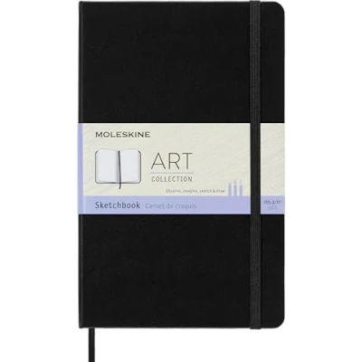 Abbildung von Moleskine S01151 Art Collection Skizzen / Zeichenbuch (mit Hardcover und elastischem Verschluss, Papier geeignet für Stifte, Bleistifte Pastelle, Groß 13 x 21 cm, 104 Seiten) schwarz