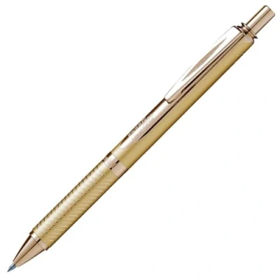 Abbildung von Pentel BL407X A EnerGel Liquid Gel Roller Sterling mit vollflächige goldene Oberfläche, Strichstärke 0.35 mm, Kugeldurchmesser 0.7 schwarz, 1 Stück (1er Pack)