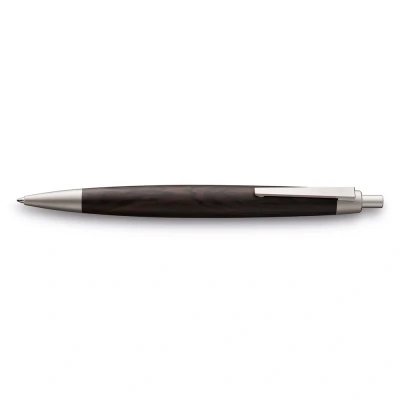 Abbildung von Lamy 2000 blackwood Kugelschreiber edler Kuli mit Gehäuse aus Grenadillholz und Palladium Finish perfekt ausbalanciert inkl. Großraummine M 16 in Stichbreite schwarz