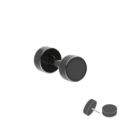 Abbildung von Treuheld® Fake Plug Ohrstecker aus Titan 6 Größen Schwarz [1.] 1,2 x 4 mm