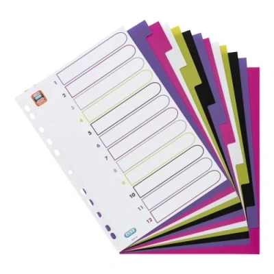 Abbildung von Oxford A4 Kunststoff Register myColour, blanko, 12 Blatt, teilig