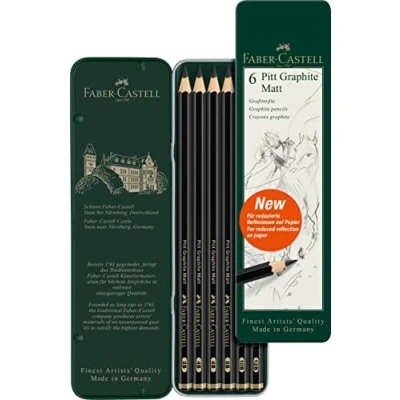 Abbildung von FABER CASTELL 115207 Bleistifte Set Pitt Graphite Matt, 6 teilig, Härtegrade 2B 12B