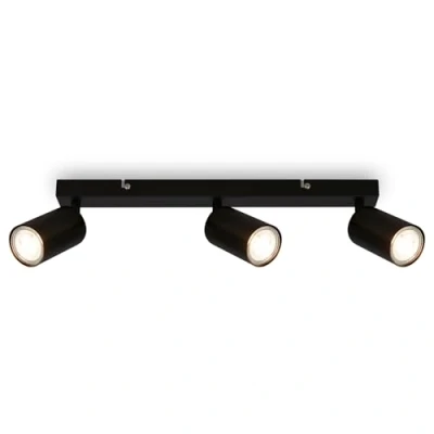 Abbildung von BRILONER Deckenlampe schwenkbar, GU10 Fassung, max. 9 W, Deckenleuchte, Lampe, Wohnzimmerlampe, Schlafzimmerlampe, Küchenlampe, Deckenstrahler, Deckenbeleuchtung, Flurlampe, 44 cm, Schwarz