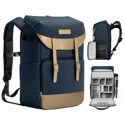 Abbildung von K&amp;F Concept Kamerarucksack Rolltop Fotorucksack Rucksack Stofftaschen aus Stoff für Spiegelreflexkamera 15 Zoll Laptop