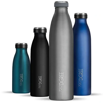 Abbildung von 720DGREE Edelstahl Trinkflasche “milkyBottle 1L BPA Frei, Auslaufsicher, Kohlensäure geeignet Thermosflasche für Sprudel, Sport, Uni, Schule, Fitness, Outdoor, Camping