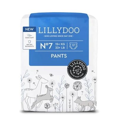 Abbildung von LILLYDOO Baby Windeln Pants Größe 7 (15+ kg), 17 Höschenwindeln, Sicherer Auslaufschutz Hautfreundlich, Weich &amp; Ohne Lotionen für empfindliche Haut, Dermatologisch getestet