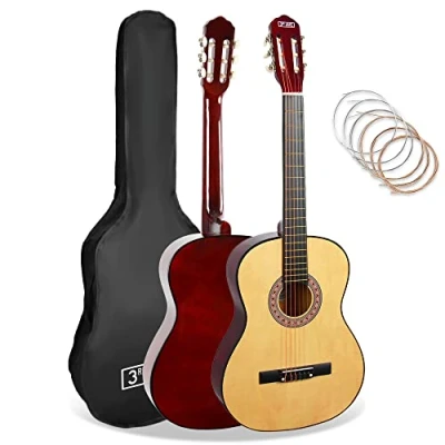 Abbildung von 3rd Avenue 3/4 Größe Klassische Gitarre Für Kinder, Spanische Nylonsaiten, Anfängerpaket Natur