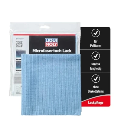 Abbildung von LIQUI MOLY Microfasertuch Lack, 40 x cm I Art. Nr. 21783 1x Autopflege zum Auspolieren &amp; Entfernen von Polierarbeiten ohne Kratzer Waschbares, silikonfreies Auto Mikrofasertuch