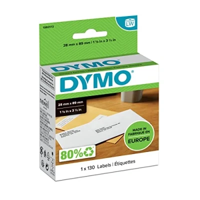 Abbildung von DYMO Original LabelWriter Adressetiketten 28 mm x 89 Rolle mit 130 Etiketten selbstklebend für Etikettendrucker und Beschriftungsgerät